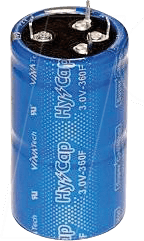 HY-CAP 360F 3V - Superkondensator, 360 F, 3 V, 35 x 62 mm