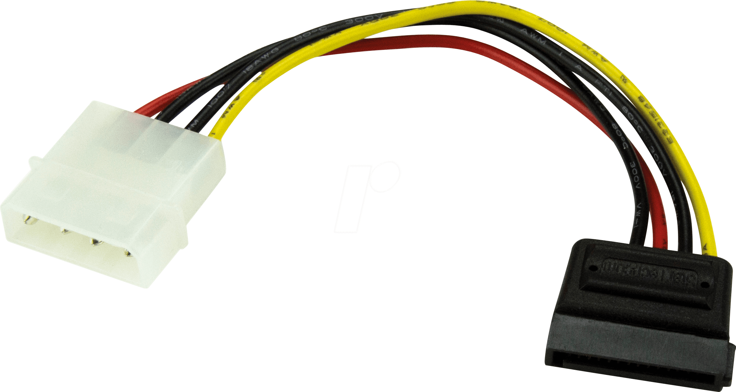 ST SATAPOWADAP - LP4 auf 15-pin SATA, 15 cm, schwarz/rot/gelb