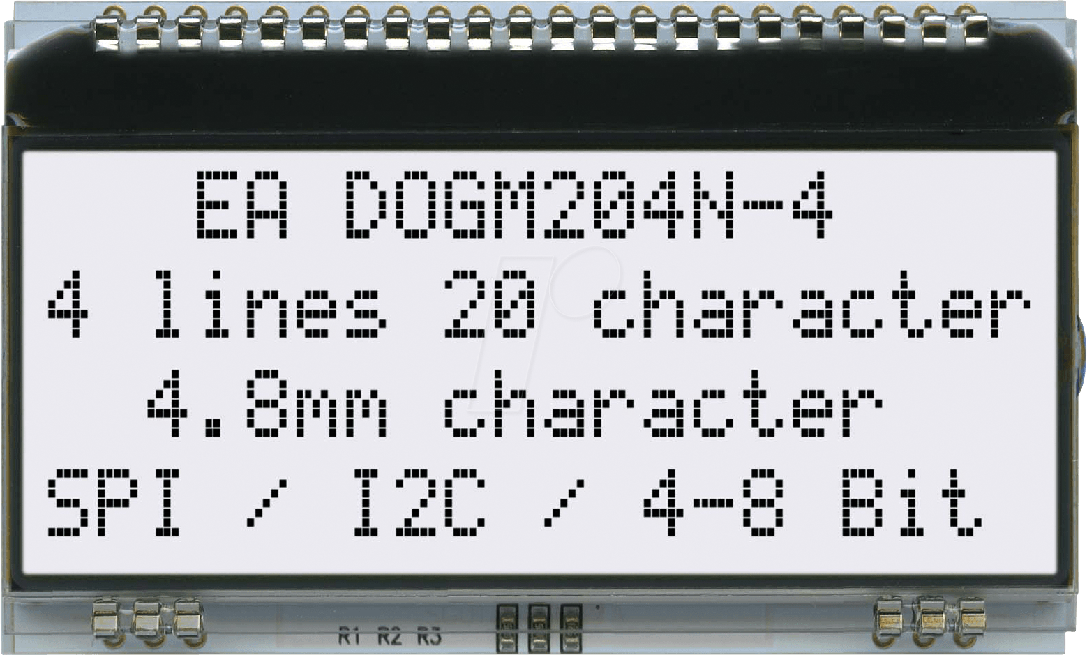 Thumbnail - EA DOGM204N-A - LCD-Textmodul, 59 x 21,3 mm, weiß