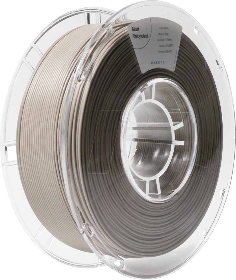 PMMA-1014-002 - Filament, PLA Matt, Recycled, Grau, 1,75 mm, 1 kg