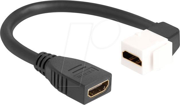 DELOCK 90321 - Keystone Modul, HDMI Buchse / Buchse 90°, 20 cm, schwarz