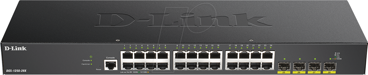D-LINK DG12528XE - Switch, 28-Port, Gigabit Ethernet, PoE+, 2x SFP, 2x SFP+