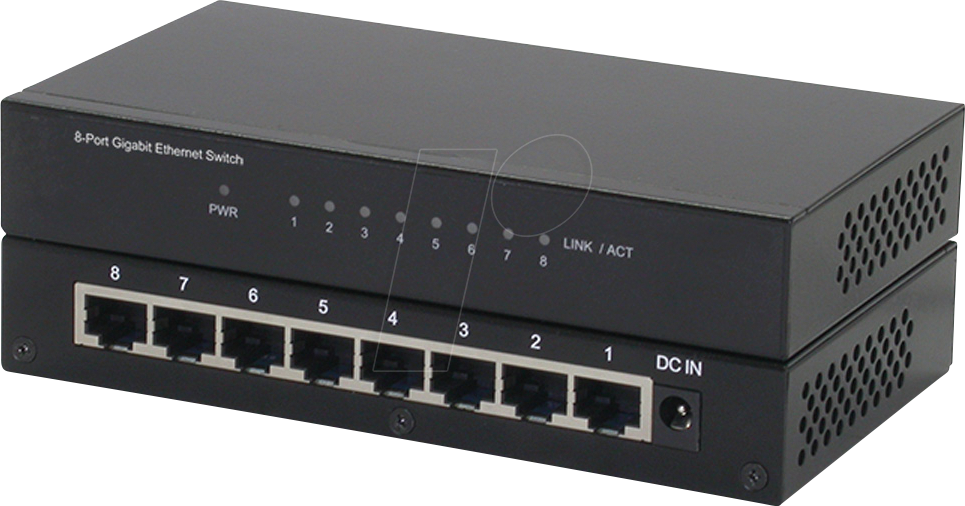 ROLINE 21143521 - Switch, 8-Port, Gigabit Ethernet