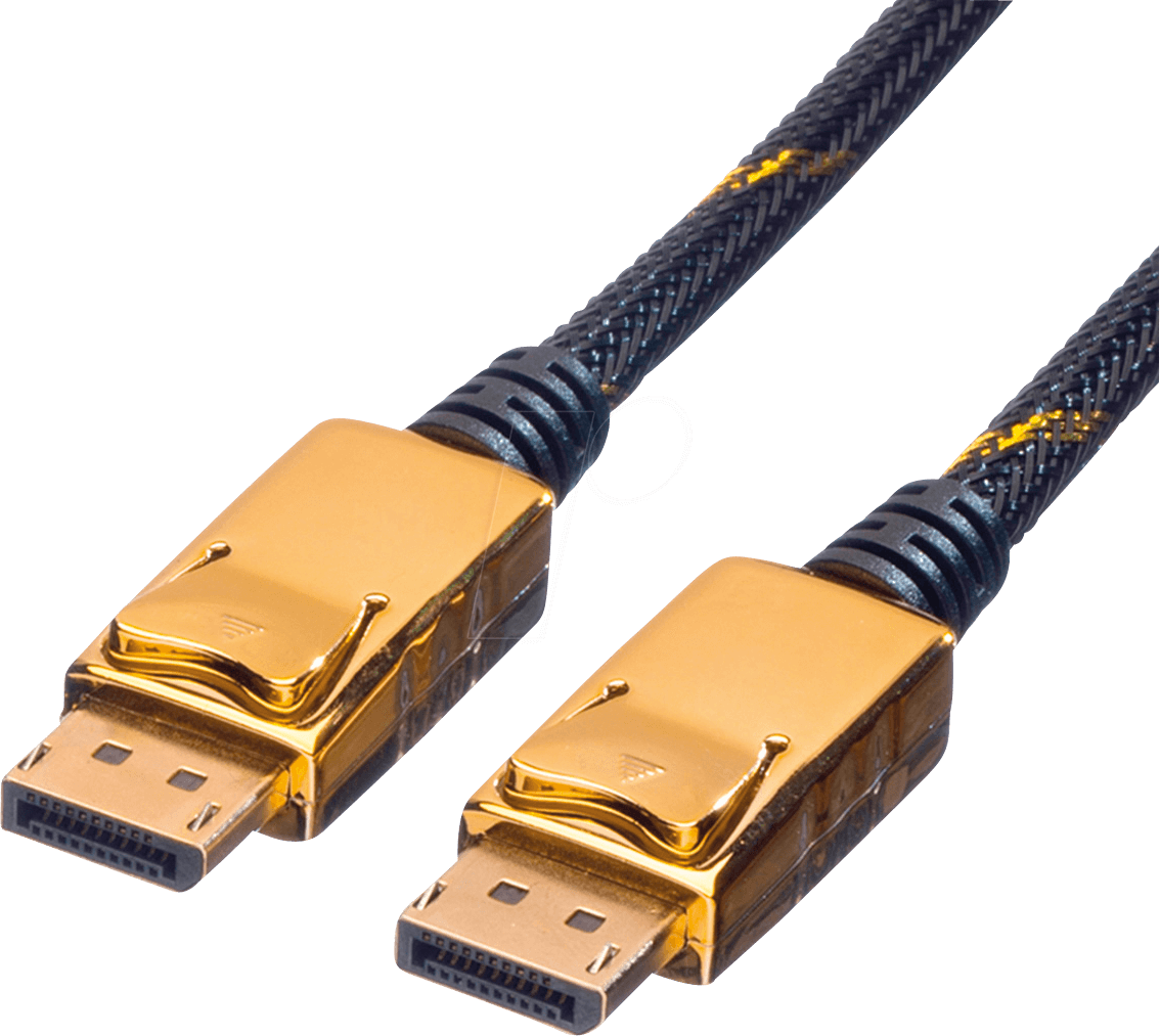 ROLINE 11045646 - DisplayPort Kabel, DP 1.2 Stecker, 4K@60 Hz, 3,0 m, gold