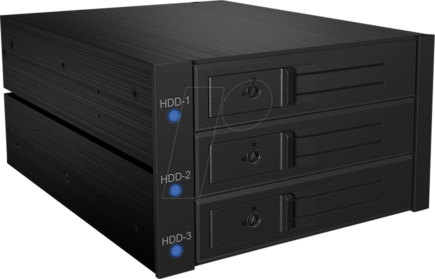 ICY 573SSK-12G - Wechselrahmen 3x SATA 3,5'' HDD für 2x 5,25'', Hot Swap