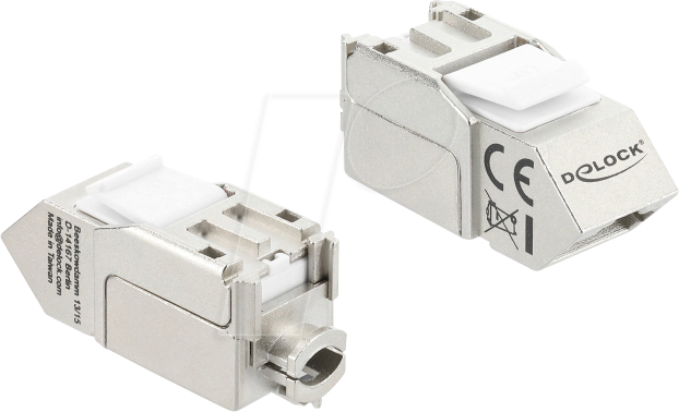 DELOCK 90937 - Keystone Modul RJ45 Buchse zu LSA Cat.6a 45° geschirmt 90°