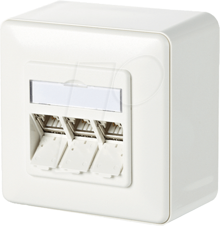 BTR 130B11D30002 - CAT.6A modul 3 Port 180° AP reinweiß