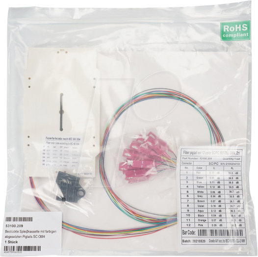 EFB 53100209 - Spleißkassette, bestückt, Pigtails SC OM4
