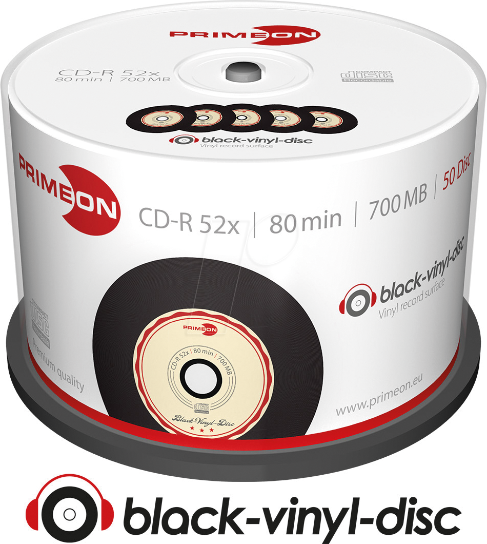 PRIM 2761108 - CD-R 700MB/80min 52x, 50-er Cakebox, vinyl