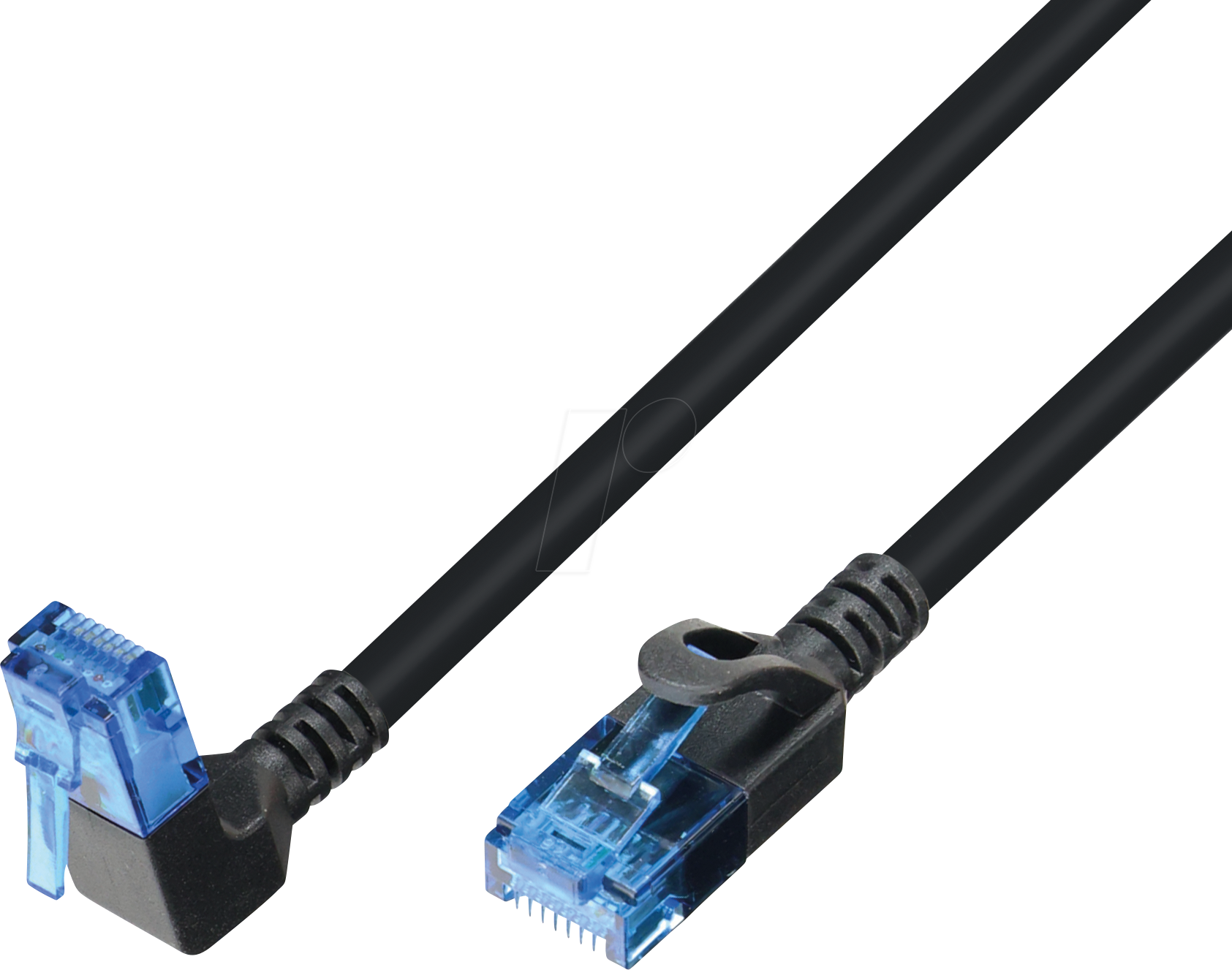 TTL 1810HFU0,25M - Patchkabel Cat.6a, U/UTP, 1x90° oben, Slim, schwarz, 0,25 m