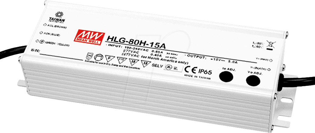 MW HLG-80H-12A - LED-Trafo, 60 W, 12 V DC, 500 mA