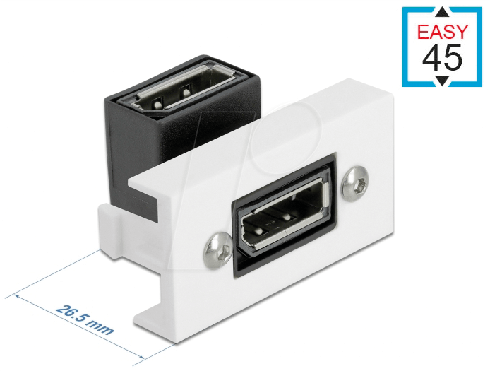 DELOCK 81306 - Easy 45 DisplayPort Modul gewinkelt 90° 22,5 x 45 mm