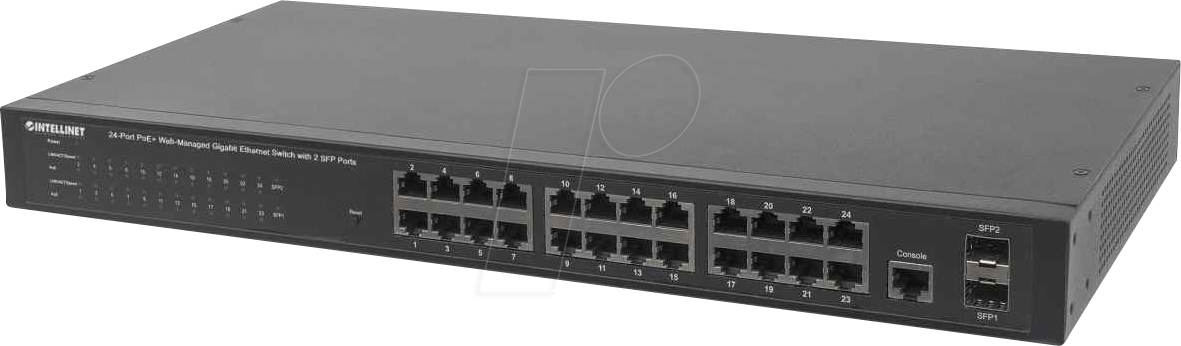 Thumbnail - INT 560559 - Switch, 26-Port, Gigabit Ethernet, PoE+, SFP