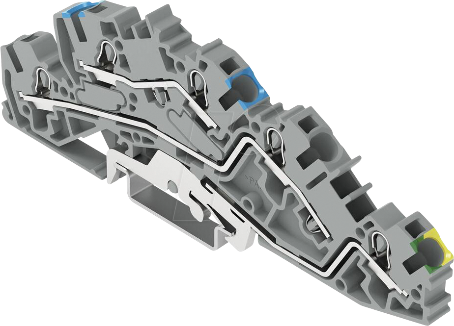 WAGO 2005-7645 - Installationsetagenklemme, 4,0 mm², L/L/PE, grau