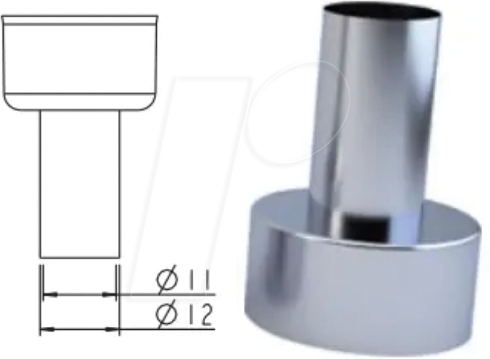 ATTEN A-2103 - Heißluftdüse, gerade, Ø 12 mm für STATION ST-8800/8802