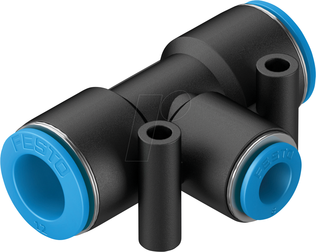 FESTO 130615 - Steckverbindung, T-Form, 2x Ø 12 mm 1x Ø 8 mm