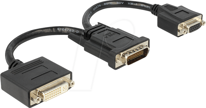 DELOCK 65555 - DMS-59 Adapter, DMS-59 Stecker auf 1x DVI-I Buchse/ VGA