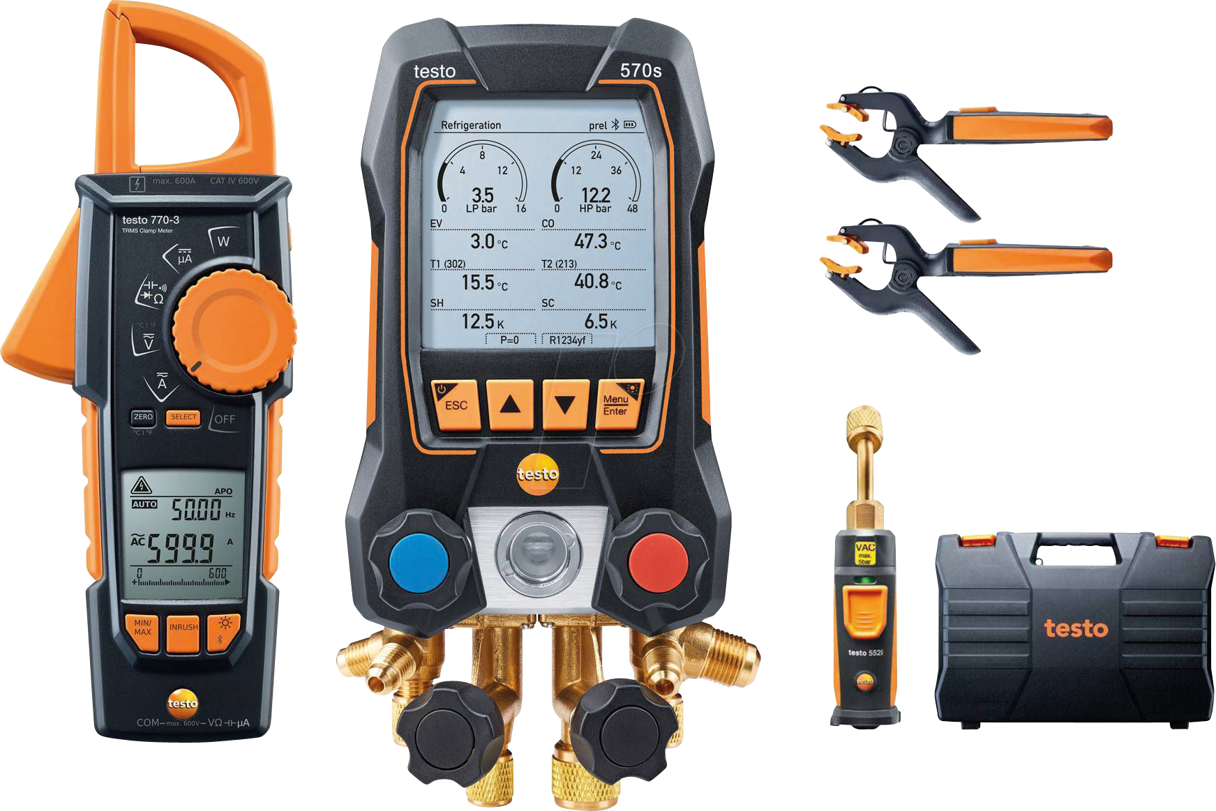 TESTO 0564 5704 - testo 570s Smart Vakuum Set mit Stromzange