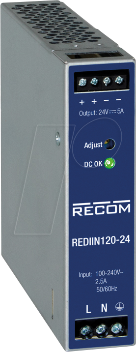 REDIIN120-24 - Schaltnetzteil, Hutschiene, 120 W, 24 V, 5 A