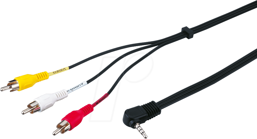 AVK 199 - Cinch Kabel, 3,5 mm Klinkenstecker auf 3x Cinch Stecker, 1,5 m