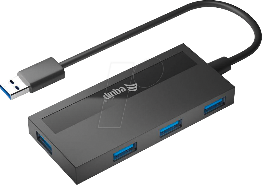 Thumbnail - EQUIP 128956 - USB 3.0 4-Port Hub, 4x A + USB-C Adapter
