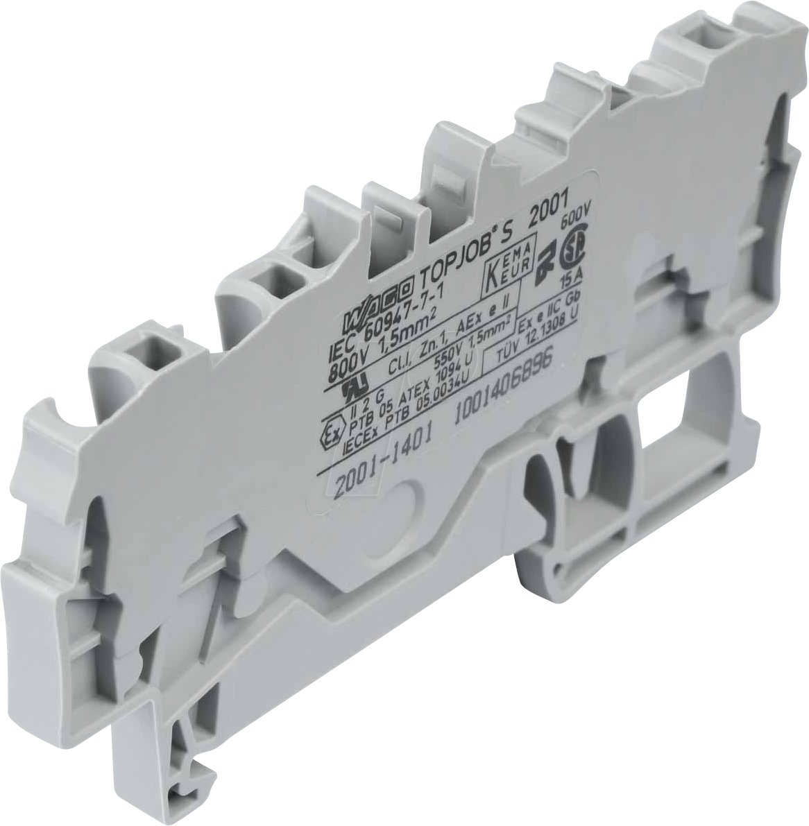 WAGO 2001-1401 - Durchgangsklemme, 4-Leiter, Ø 0,25 - 1,5 mm