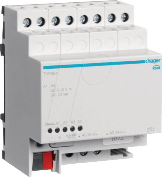 Thumbnail - HAGER TYF684 - Analogaktor 4fach REG KNX