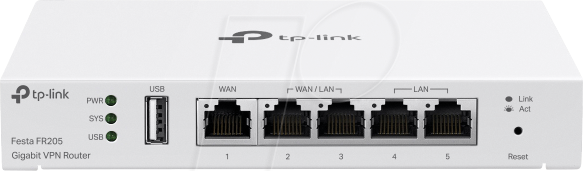 TPLINK FR205 - VPN Router, 5-Port, Gigabit Ethernet