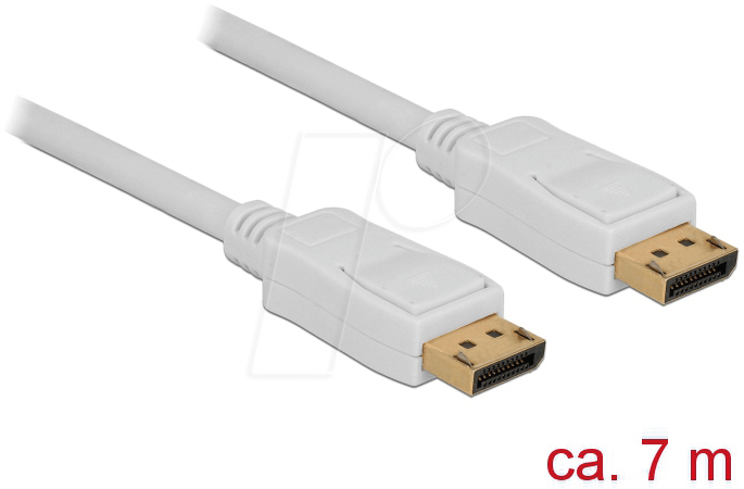 DELOCK 84861 - Kabel 4K DisplayPort 1.2 Stecker > DisplayPort Stecker, weiß, 7