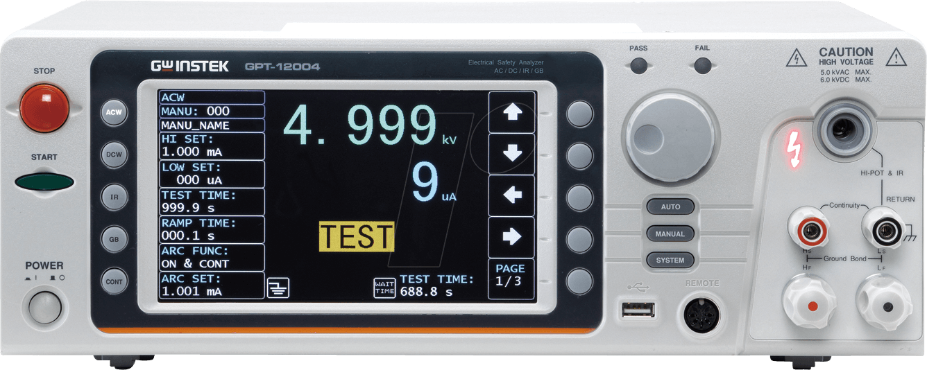 Thumbnail - GPT-12004 - Sicherheitstester GPT-12004, 200 VA AC/DC, Erdungsmessung