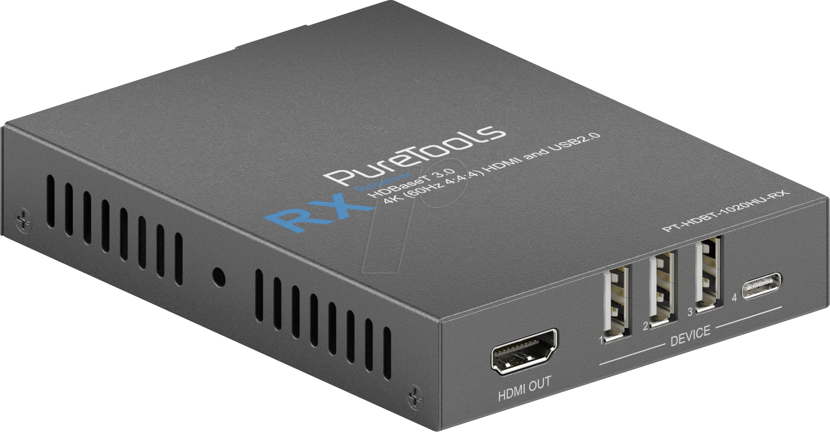 PT-HDBT1020HU-RX - HDBaseT Receiver, HDMI, 4x USB 2.0, 4K 60 Hz 80/100 m