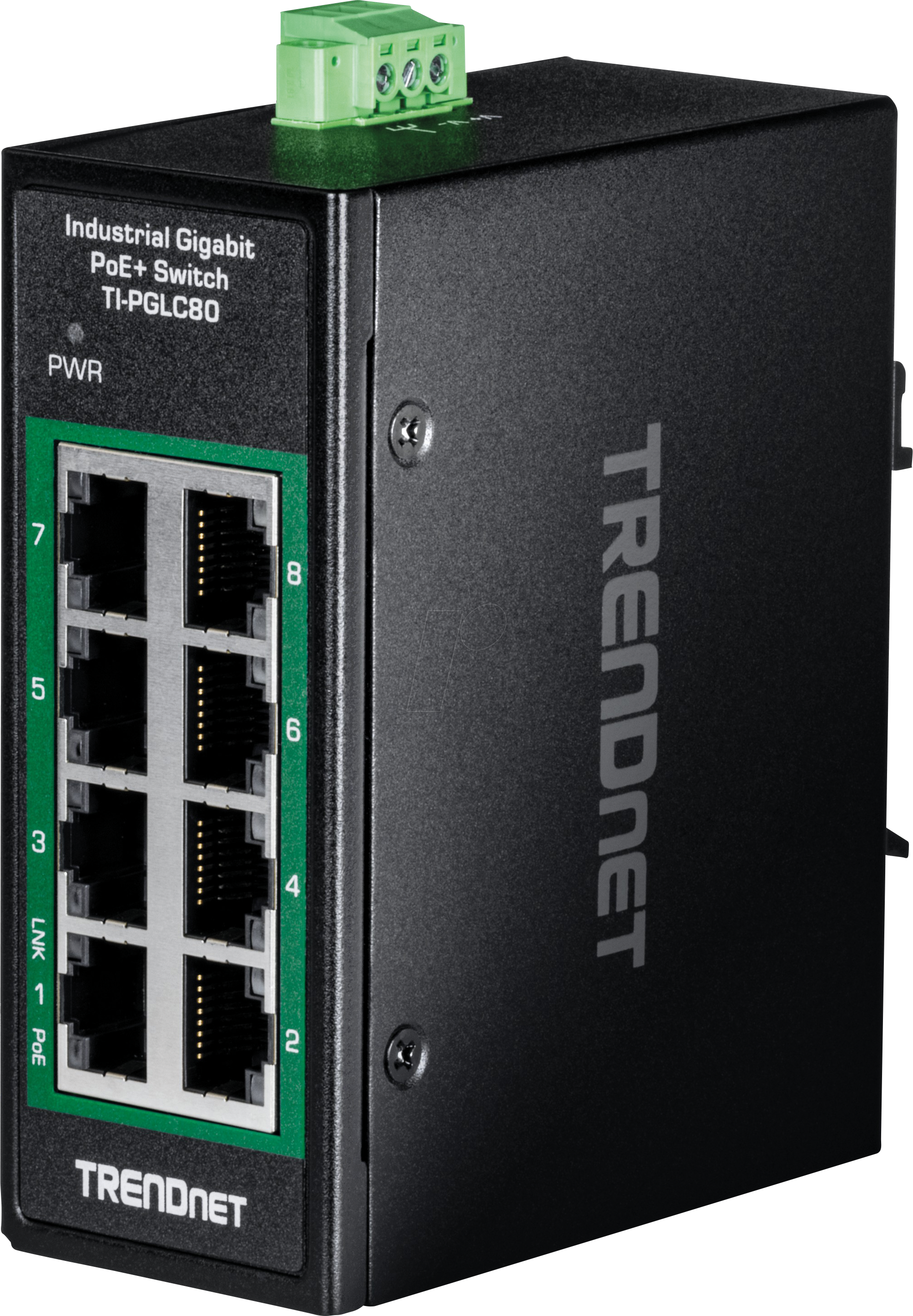 Thumbnail - TRN TI-PGLC80 - Switch, 8-Port, Gigabit Ethernet, PoE+