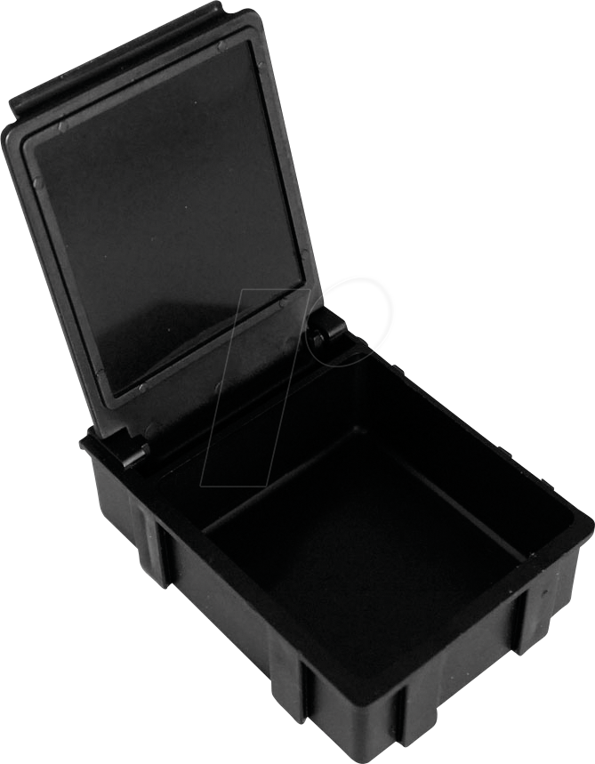 BERN 9 323 - ESD SMD Klappbox, 41 x 37 x 15 mm, schwarz, 10er-Pack