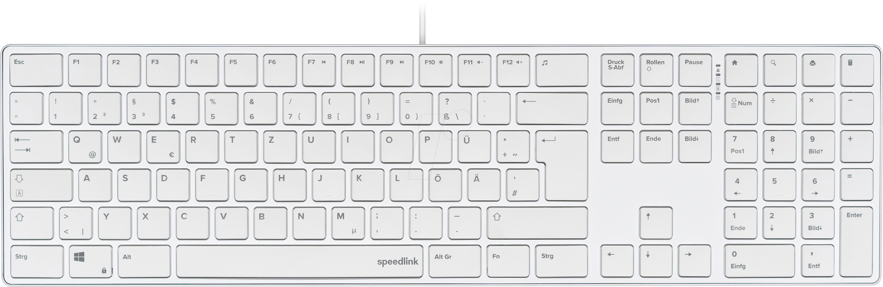Thumbnail - SL-640010-WT - Tastatur, USB, weiß, Layout: DE