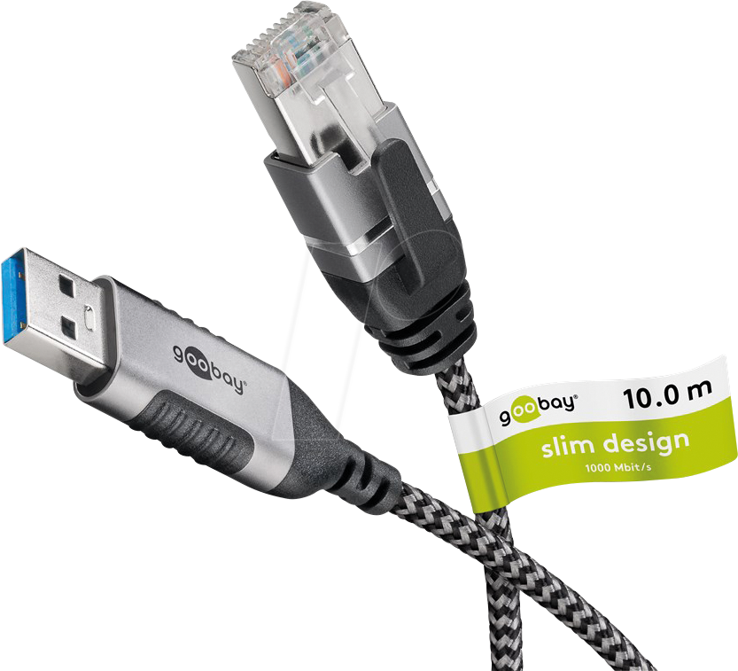 GOOBAY 74399 - Netzwerkadapter, Kabel, USB 3.0 Typ A, Gigabit Ethernet, 10 m