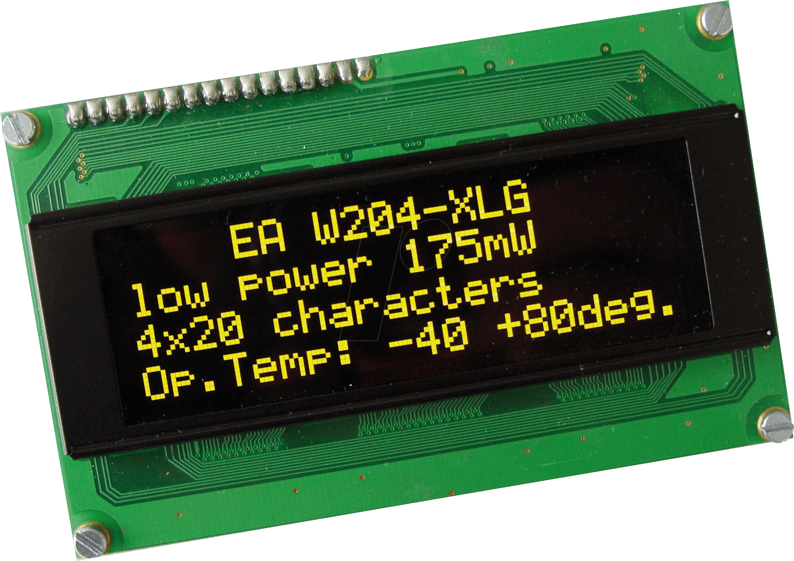 Thumbnail - EA W204-XLG - Display OLED, 4x20, 98x60mm, gelb