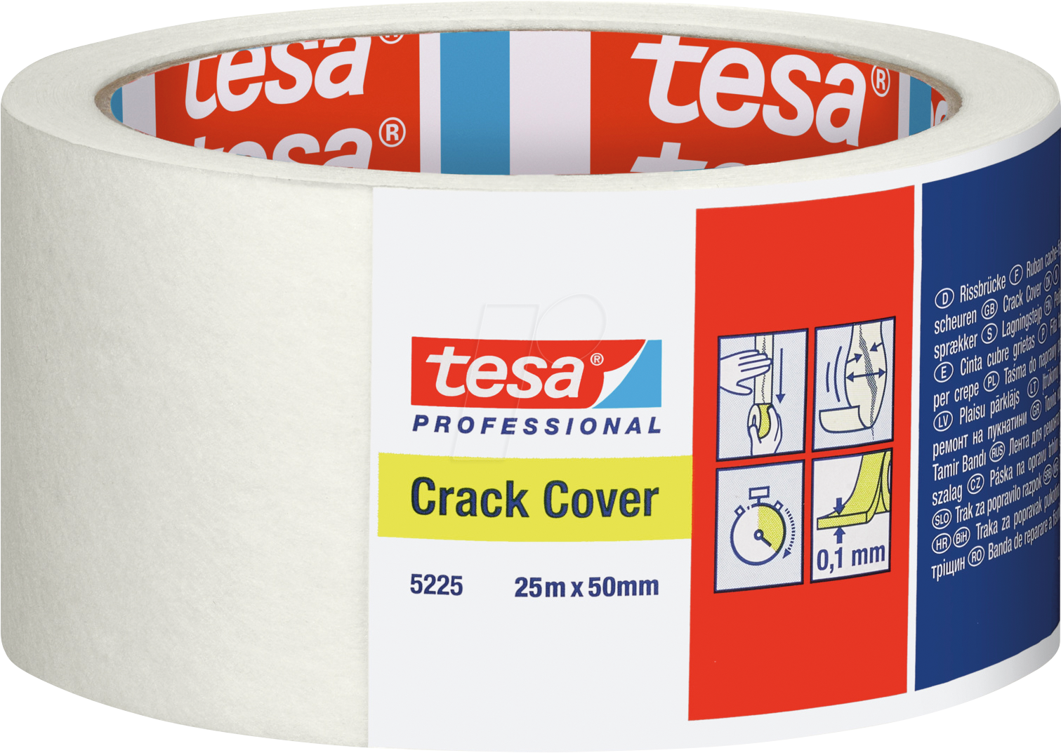 TESA 05225-00015 - tesa® Rissbrücke, 25 m x 50 mm, weiß