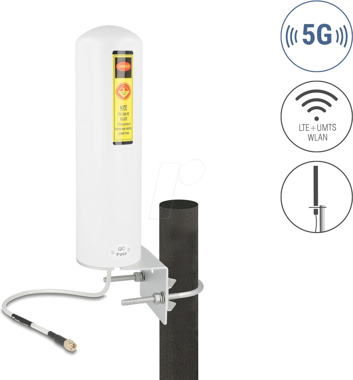 DELOCK 10036 - 5G LTE Antenne SMA Stecker, omnidirektional