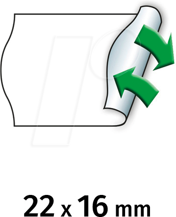 METO 9506158 - Preis-Etiketten, 22x16 mm, ablösbar, weiß, 6000 Stück