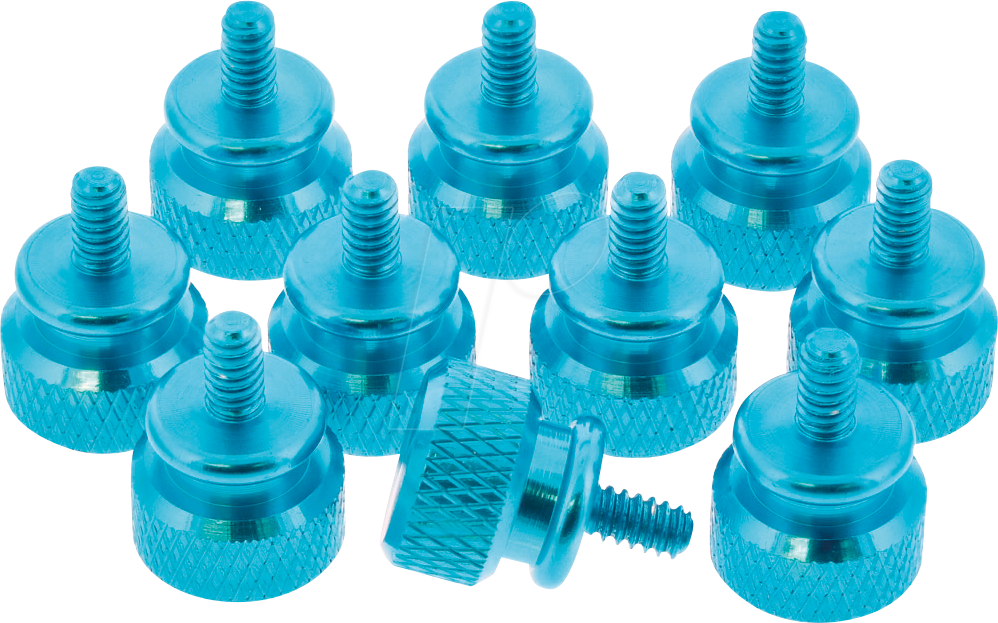 INL 77770B - Rändelschrauben, 12mm, 10er-Pack blau