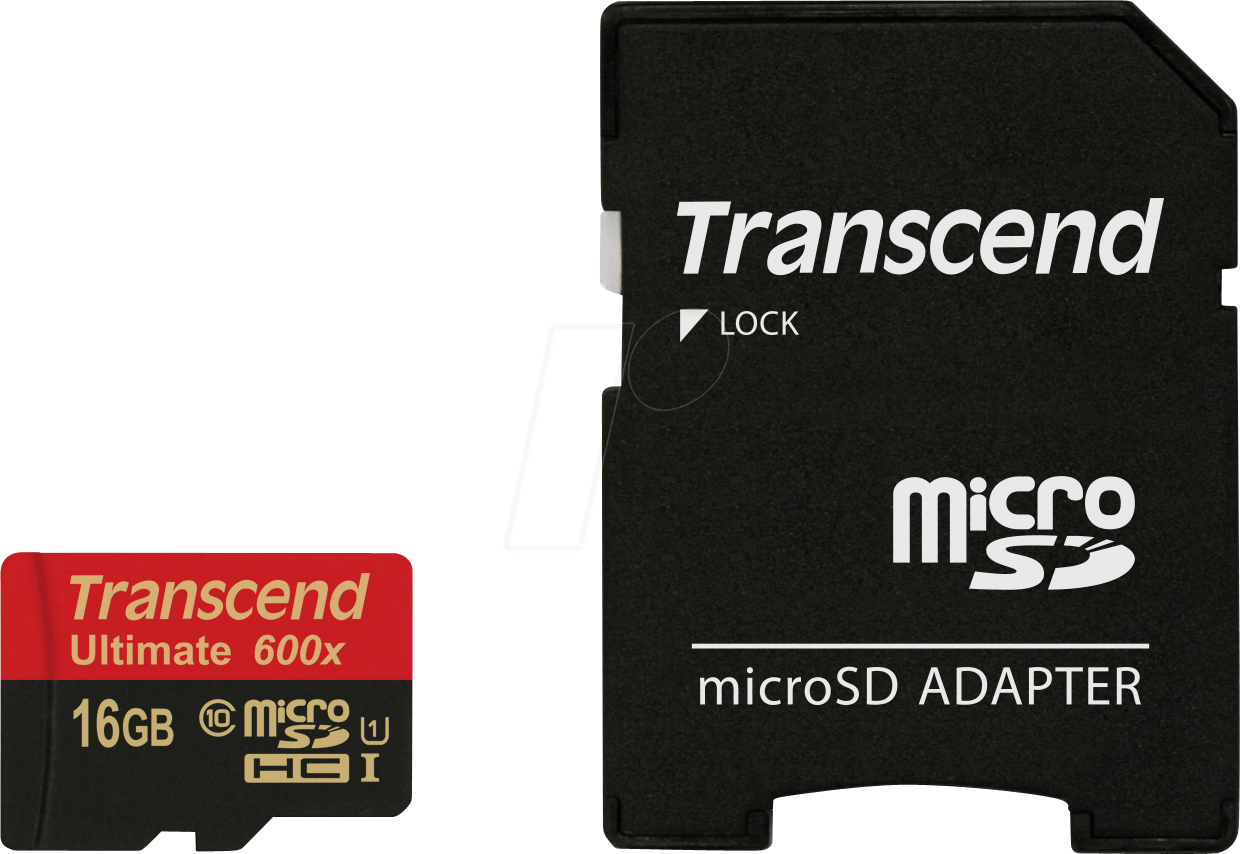 TS16GUSDHC10U1 - MicroSDHC-Speicherkarte 16GB, Transcend Class 10 UHS-I