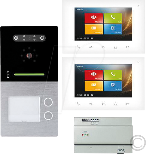 EGB 232 655 - Video-Türsprechanlage für 2-Familienhaus, mit Zutrittskontrolle