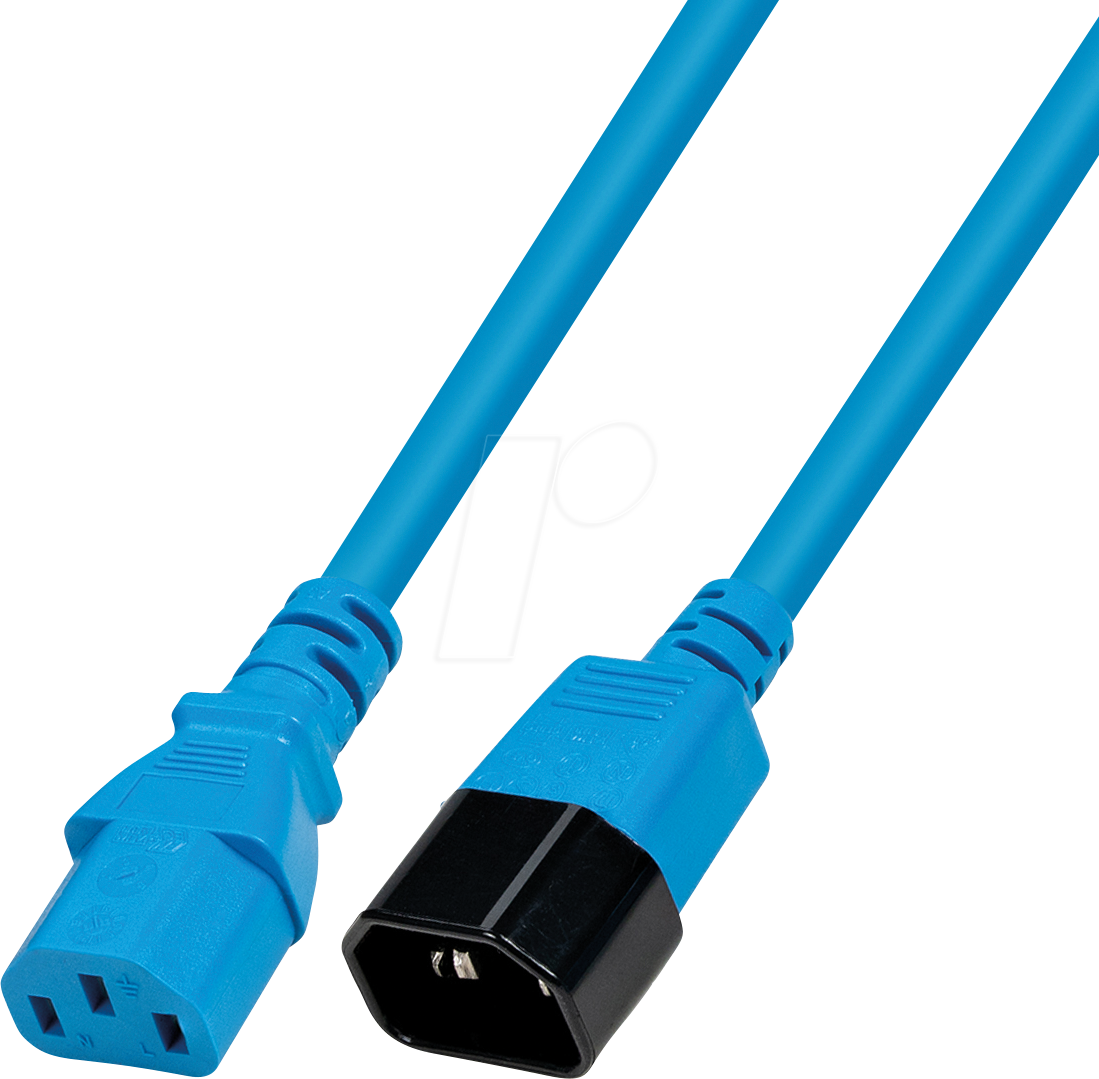TTL 7100-0,3M-B - Netzkabel C13 auf C14, 0,3 m, blau