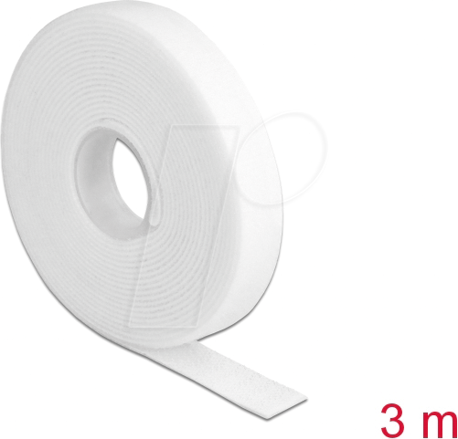 Thumbnail - DELOCK 18376 - Klettband auf Rolle, 3 m x 13 mm, weiß