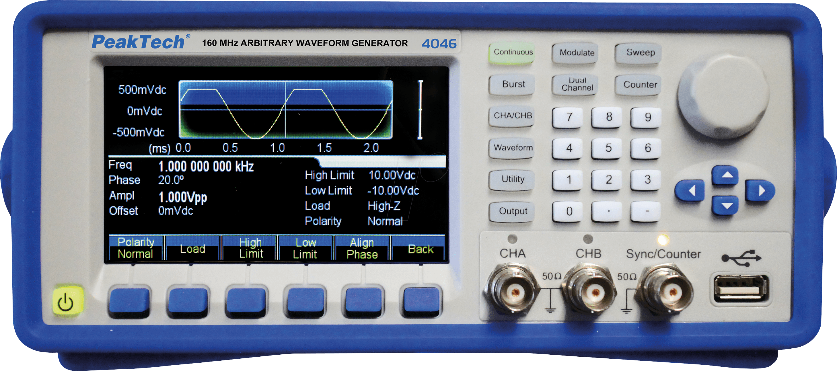 PEAKTECH 4046 - Funktionsgenerator, Arbiträr, 1 µHz ... 160 MHz