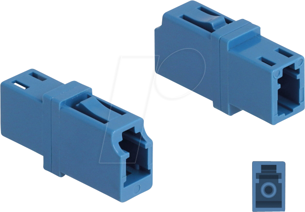 DELOCK 87985 - LWL Kupplung, LC Simplex Buchse / Buchse, UPC, blau
