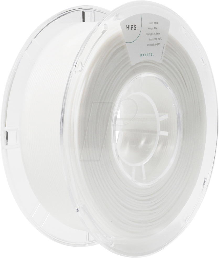 PMMA-1018-001 - Filament, HIPS, Weiß, 1,75 mm, 800 g