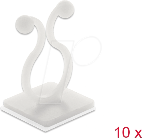 DELOCK 60175 - Kabeldriller mit Klebesockel, natur, 10 Stück