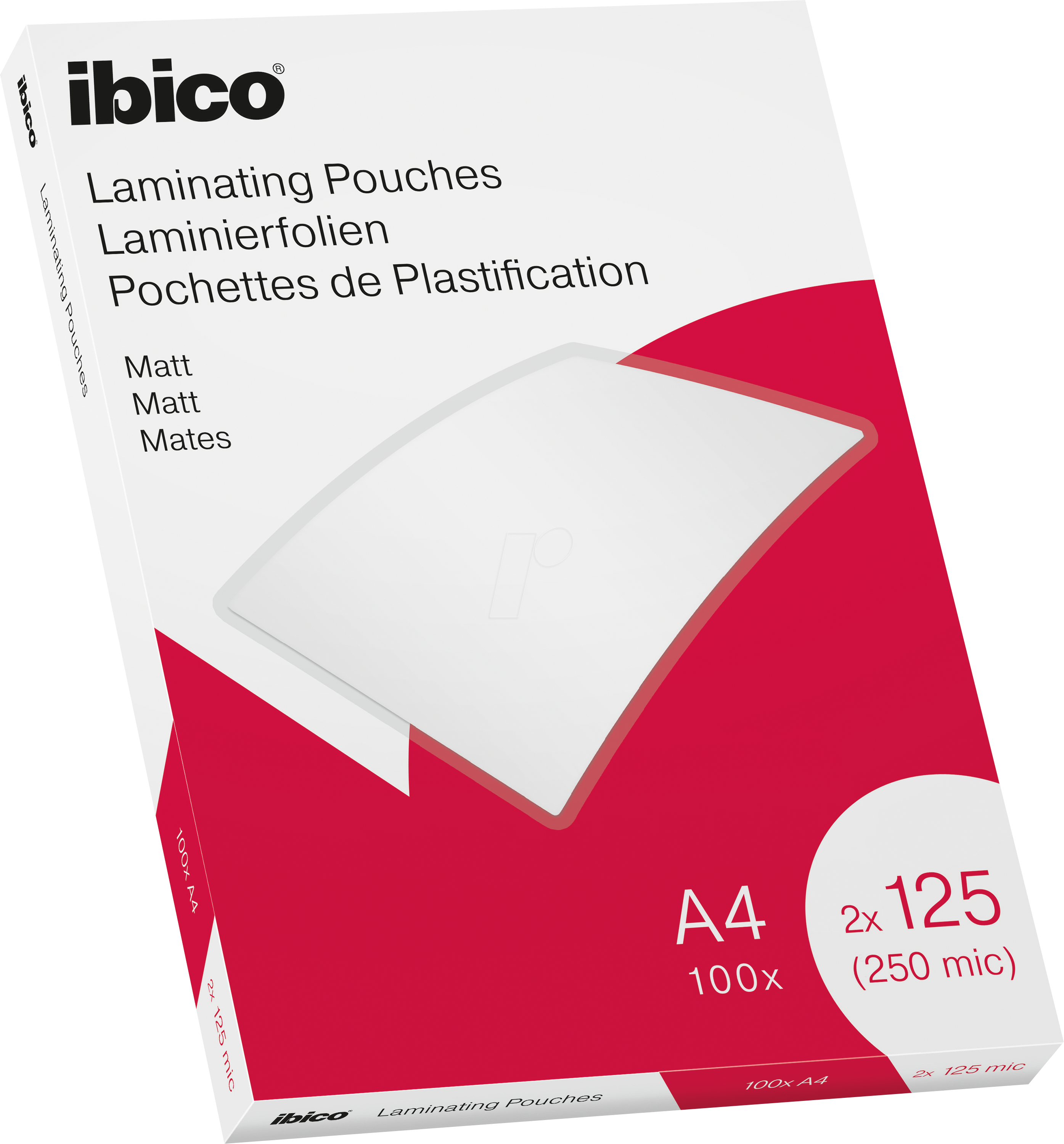IBICO 627323 - Laminierfolien, DIN A4, 125 mic, matt, 100 Stück