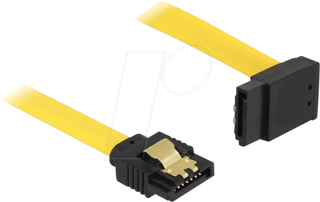 DELOCK 82812 - SATA 6 Gb/s Kabel gerade auf oben gewinkelt 70 cm gelb
